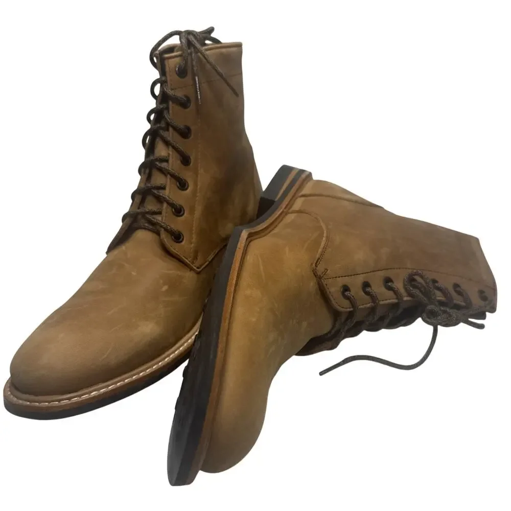 Nisolo Andres All-Weather Boot Men 12.5 Tobacco Brown Nubuck NEW IN BOX